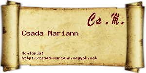 Csada Mariann névjegykártya