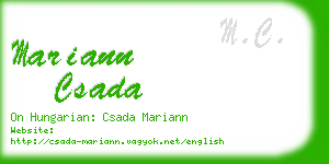 mariann csada business card